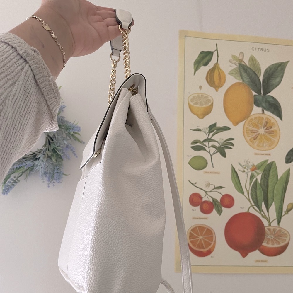 Nanette Lepore White faux leather backpack
